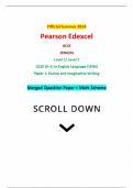 Official Summer 2024 Pearson Edexcel GCSE 1EN0&sol;01 Level 1&sol; Level 2 GCSE &lpar;9&ndash;1&rpar; In English Language &lpar;1EN0&rpar; Paper 1&colon; Fiction and Imaginative Writing Merged Question Paper &plus; Mark Scheme