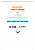 Official Summer 2024 Pearson Edexcel GCSE 1FR0&sol;3H In French &lpar;1FR0&rpar; Paper 3H Reading and understanding in French Merged Question Paper &plus; Mark Scheme