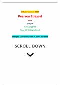 Official Summer 2024 Pearson Edexcel GCSE 1FR0&sol;4H In French &lpar;1FR0&rpar; Paper 4H&colon; Writing in French Merged Question Paper &plus; Mark Scheme