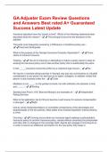 GA Adjuster Exam Review Questions and Answers Best rated A&plus; Guaranteed Success Latest Update