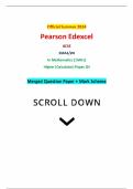 Official Summer 2024 Pearson Edexcel GCSE 1MA1&sol;2H In Mathematics &lpar;1MA1&rpar; Higher &lpar;Calculator&rpar; Paper 2H Merged Question Paper &plus; Mark Scheme