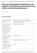 CRS exam 2 2025 Update &vert;Complete Exam Set Questions And Verified Answers &lpar;solutions&rpar; &vert; Get It 100&percnt; Accurate&excl;&excl;&vert; Already Passed A&plus;