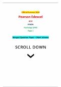Official Summer 2024 Pearson Edexcel GCSE 1PS0&sol;01 Psychology &lpar;1PS0&rpar; Paper 1 Merged Question Paper &plus; Mark Scheme