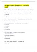 Advent Health Test Notes ready for study