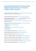 Georgia Residential Contractor Exam Study Guide Questions &plus; Answers Verified 100&percnt; Correct&excl;&excl;