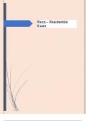 Reca &ndash; Residential Exam Questions with  100&percnt; Correct Answers &vert; Graded A&plus;