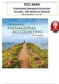 TEST BANK  Fundamental Managerial Accounting Concepts&comma; 10th Edition by Edmonds  All Chapters 1 to 14