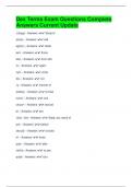 Dex Terms Exam Questions Complete Answers Current Update