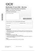 OCR GCSE &lpar;9&ndash;1&rpar; Food Preparation and Nutrition J309&sol;01 JUNE 2024 QUESTION PAPER&colon; Food preparation and nutrition