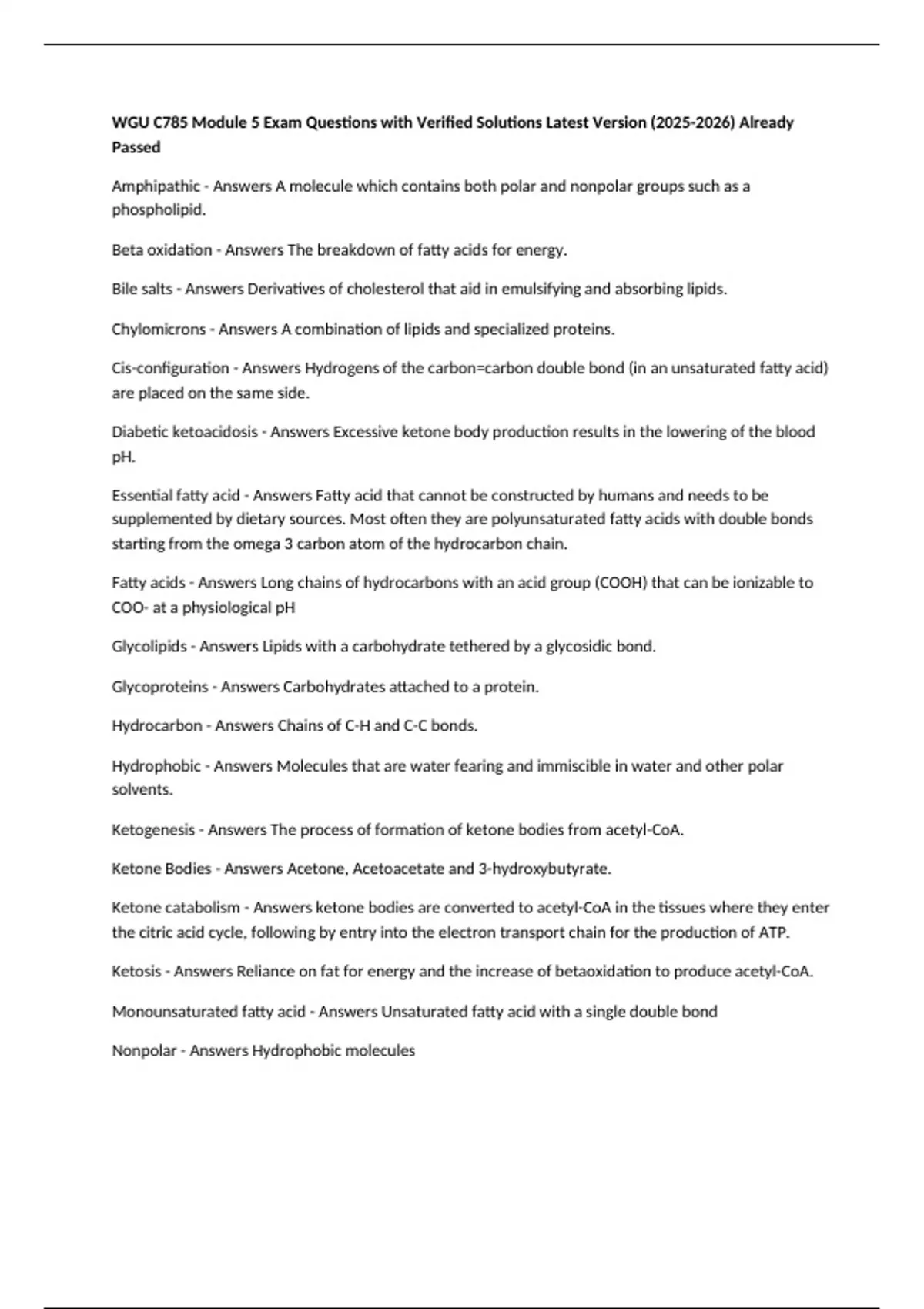 WGU C785 Module 5 Exam Questions with Verified Solutions Latest Version ...