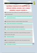 BACTERIAL CONJUNCTIVITIS QUESTIONS WITH  DETAILED VERIFIED ANSWERS &lpar;100&percnt; CORRECT  ANSWERS&rpar; &sol;ALREADY GRADED A&plus;