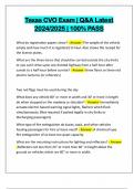 Texas CVO Exam &vert; Q&A Latest 2024&sol;2025 &vert; 100&percnt; PASS