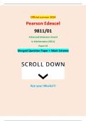 Official summer 2024 Pearson Edexcel 9811&sol;01 Advanced Extension Award In Mathematics &lpar;9811&rpar; Paper 01 Merged Question Paper &plus; Mark Scheme