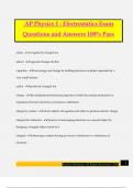 AP Physics 1 &colon; Electrostatics Exam Questions and Answers 100&percnt; Pass