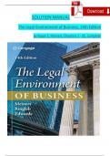 Solution Manual For The Legal Environment of Business&comma; 14th Edition by Roger E&period; Meiners&comma; Verified Chapters 1 - 22 Complete&comma; Newest Version