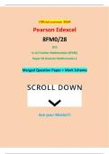 Official summer 2024 Pearson Edexcel 8FM0&sol;28 GCE In AS Further Mathematics &lpar;8FM0&rpar; Paper 28 Decision Mathematics 2 Merged Question Paper &plus; Mark Scheme