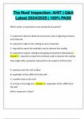 The Roof Inspection&colon; AHIT &vert; Q&A Latest 2024&sol;2025 &vert; 100&percnt; PASS