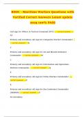 BDOC - Maritime Warfare Questions with Verified Correct Answers Latest update 2025 100&percnt; PASS