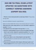 2025 NM 704 FINAL EXAM LATEST UPDATED 100 QUESTIONS WITH CORRECT VERIFIED ANSWERS &lpar;EXPERT SOLVED&rpar;&period;