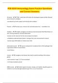PCB 4233 Immunology Exam Practice Questions and Correct Answers-