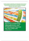 NURSING LEADERSHIP&comma; MANAGEMENT&comma; AND PROFESSIONAL PRACTICE FOR THE LPN&sol;LVN SEVENTH EDITION BY TAMARA R&period; DAHLKEMPER&minus;TEST BANK GUIDE WITH 100 &percnt; VERIFIED QUESTIONS & DETAILED ANSWERS&minus;ALL CHAPTERS INCLUDED&comma; LATEST UPDATE&vert;&vert; GRADED A&plus;