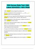 CNA Kansas State Test &vert; Q&A Latest 2024&sol;2025 &vert; 100&percnt; PASS