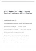 DAA Lecture Exam 1 &lpar;Quiz Questions&comma; Practice Questions&comma; and Other Materials&rpar;