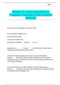 Biology 22 Female Reproductive Pregnancy Parturition With Complete Solutions