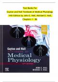 Test Banks For  Guyton and Hall Textbook of Medical Physiology  14th Edition by John E&period; Hall&semi; Michael E&period; Hall&comma;  Chapters 1 - 86 