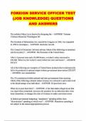 FOREIGN SERVICE OFFICER TEST &lpar;JOB KNOWLEDGE&rpar; QUESTIONS AND ANSWERS