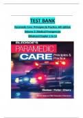 Test Bank For Paramedic Care&colon; Principles & Practice&comma; 6th edition Volume 3 by Bledsoe&comma; All 13 Chapters Covered &vert;&vert;Complete A&plus; Guide