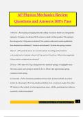 AP Physics Mechanics Review Questions and Answers 100&percnt; Pass