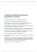 Cardiac Dysrhythmias Advanced Questions & Answers