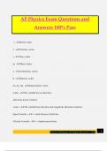 AP Physics Exam Questions and Answers 100&percnt; Pass