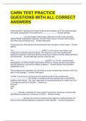 CARN TEST PRACTICE QUESTIONS WITH ALL CORRECT ANSWERS 