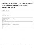 WGU C214 OA FINANCIAL MANAGEMENT EXAM ACTUAL QUESTIONS AND 100&percnt; CORRECT ANSWERS&sol;A&plus; GRADE