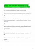 BDOC - Maritime Warfare &vert; Questions & Verified Answers Latest 2025 &vert; 100&percnt; PASS