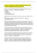 Literacy Content Test 305&colon; Detailed Questions And Accurate Solutions For Exam Success