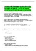ACCURATE 2025 OTD 433 FINAL EXAM &lpar;EXAM 3&rpar; VERSION 2&period; ACTUAL EXAM QUESTIONS AND CORRECT ANSWERS&period;