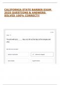 CALIFORNIA STATE BARBER EXAM 2025 QUESTIONS & ANSWERS SOLVED 100&percnt; CORRECT&excl;&excl;