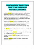 Leapforce Rater Quality Exam Study Guide &vert; Q&A Latest 2024&sol;2025 &vert; 100&percnt; PASS