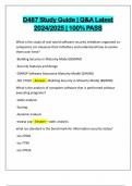 D487 Study Guide &vert; Q&A Latest 2024&sol;2025 &vert; 100&percnt; PASS