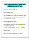 Class C Written Exam &vert; Q&A Latest 2024&sol;2025 &vert; 100&percnt; PASS
