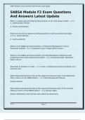 SABSA Module F2 Exam Questions And Answers Latest Update