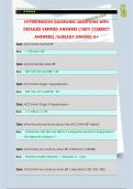 HYPERTENSION GUIDELINES QUESTIONS WITH  DETAILED VERIFIED ANSWERS &lpar;100&percnt; CORRECT  ANSWERS&rpar; &sol;ALREADY GRADED A&plus;