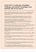 IAAP CPACC Certification- Disabilities&comma; Challenges&comma; and Assistive Technologies exam questions with correct answers&period;