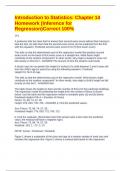 Introduction to Statistics&colon; Chapter 14 Homework &lpar;Inference for Regression&rpar;Correct 100&percnt;