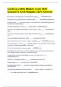 California State Barber Exam 2025 Questions And Answers 100&percnt; Correct&period;