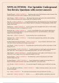 NFPA 24 &lpar;TFM10&rpar; - Fire Sprinkler Underground Test Review Questions with correct answers 