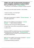CFRN Aircraft Fundamentals Questions with Complete Solutions &lpar;Latest 2025&rpar;